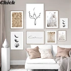 Бежевый тростник высушенные растения Цветок искусство стены картина искусство осенний пейзаж плакаты и принты для гостиной Декор