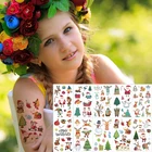 Временная татуировка набор татуировка для лица стикер для детей мультфильм для хеллоуина и Рождества день татуировки Единорог динозавр Акула татуировки милые девушки