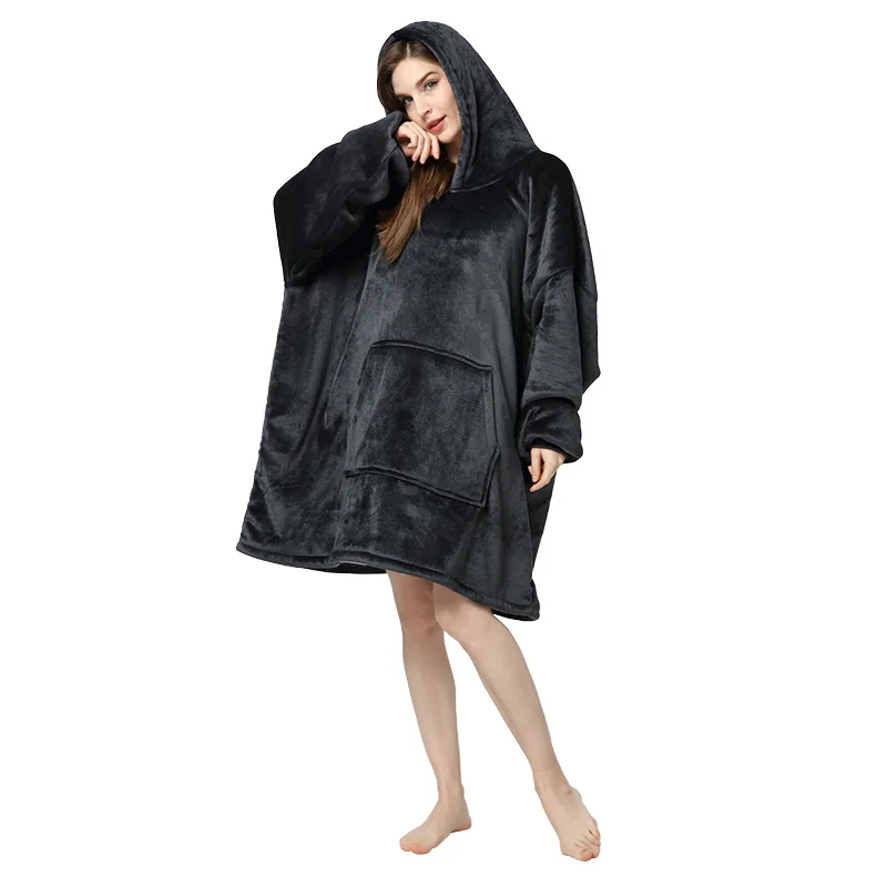 

Oversize Hoody Sweatshirts Blanket with Sleeves Women Men Winter Hoodie Fleece Warm Hoodies Pullover Giant TV Blanket Hoody Robe
