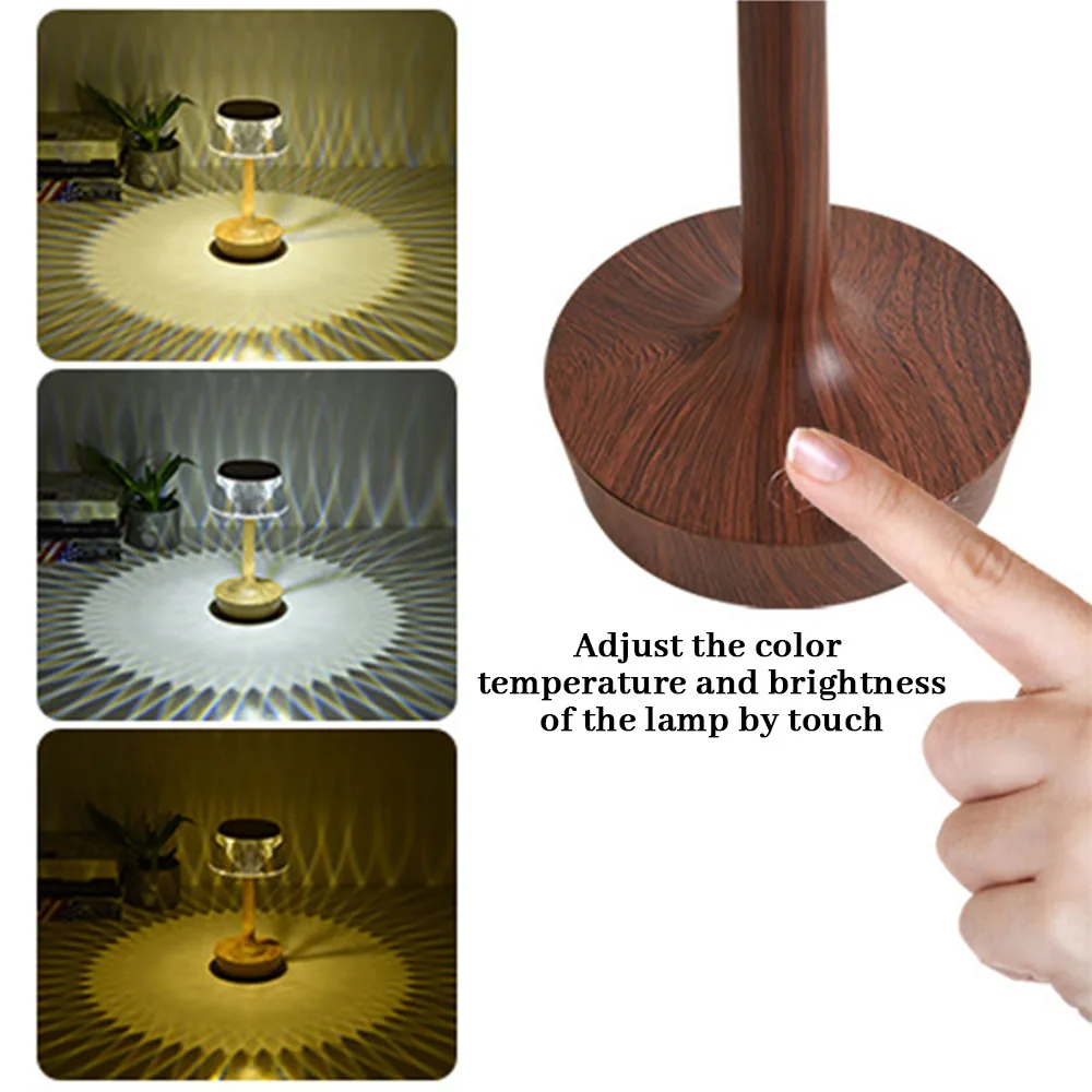 Хрустальная настольная лампа ночник для спальни гостиной кабинета освещение