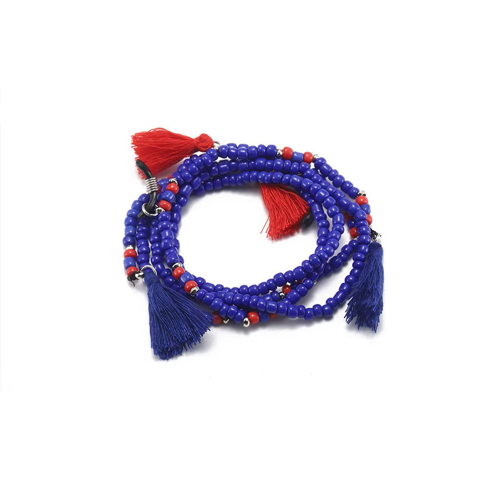 Wgoud модные очки с бусинами и кисточками маска цепи для чтения стеклянный шарик