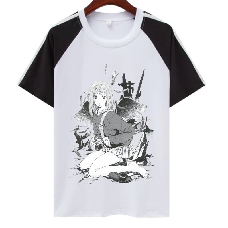 

2021 Fooly Cooly Tshirt Funny Print Fashion Summer Anime polyester Fabric Men/Women raglan Short Sleeve Tees character Clothing