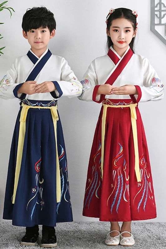 

Children's Hanfu Chinese Style Ancient Costume School Costume Performance Costumes Embroidered Hanfu For Girls And Boys LB765