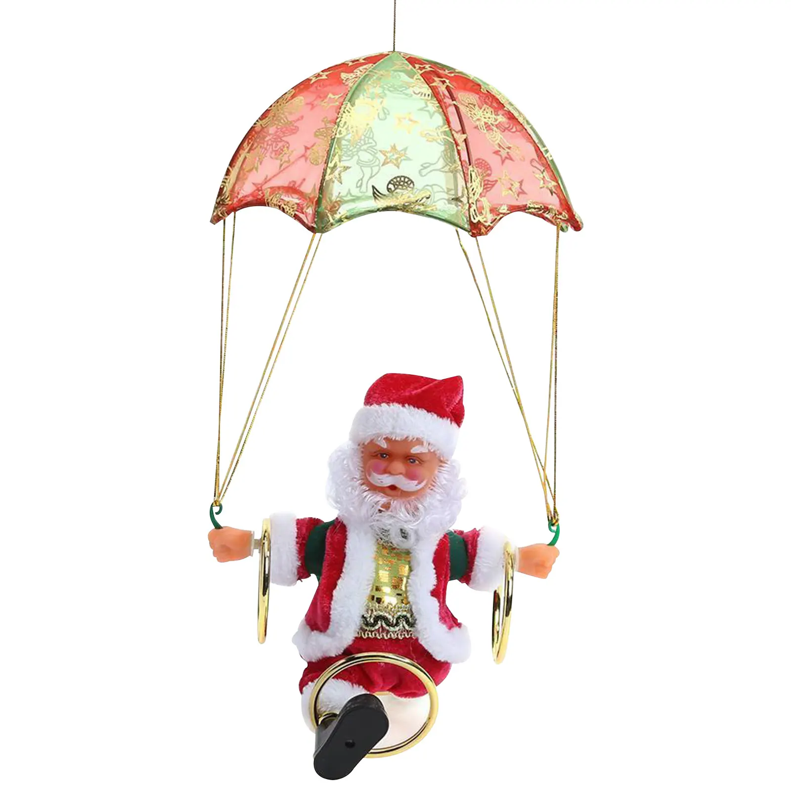 

Christams Electric Santa Claus Playing Hoop Music Xmas Tree Hanging Decor Flying Dancing Santa Claus Toy Home Decor Kids Gift