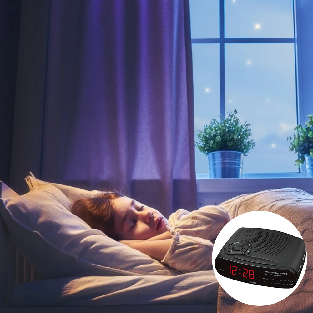 Новый цифровой дисплей Будильник Радио AM / FM светодиодный с функцией повтора