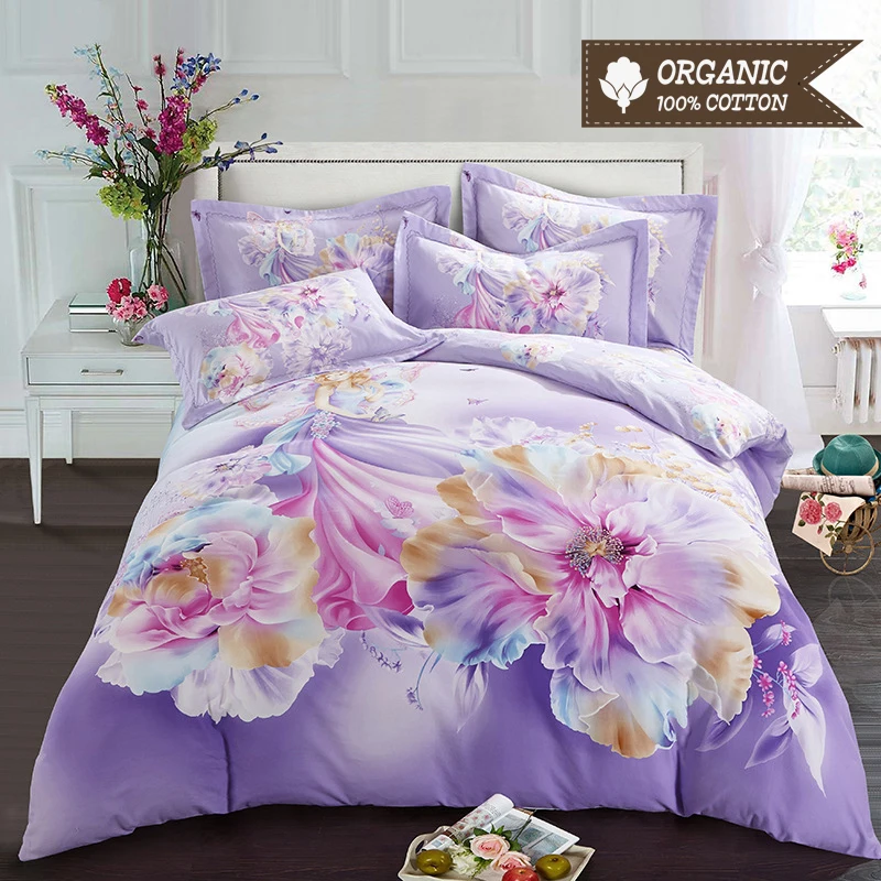 Утолщенный шлифовальный Комплект постельного белья с рисунком принцессы для