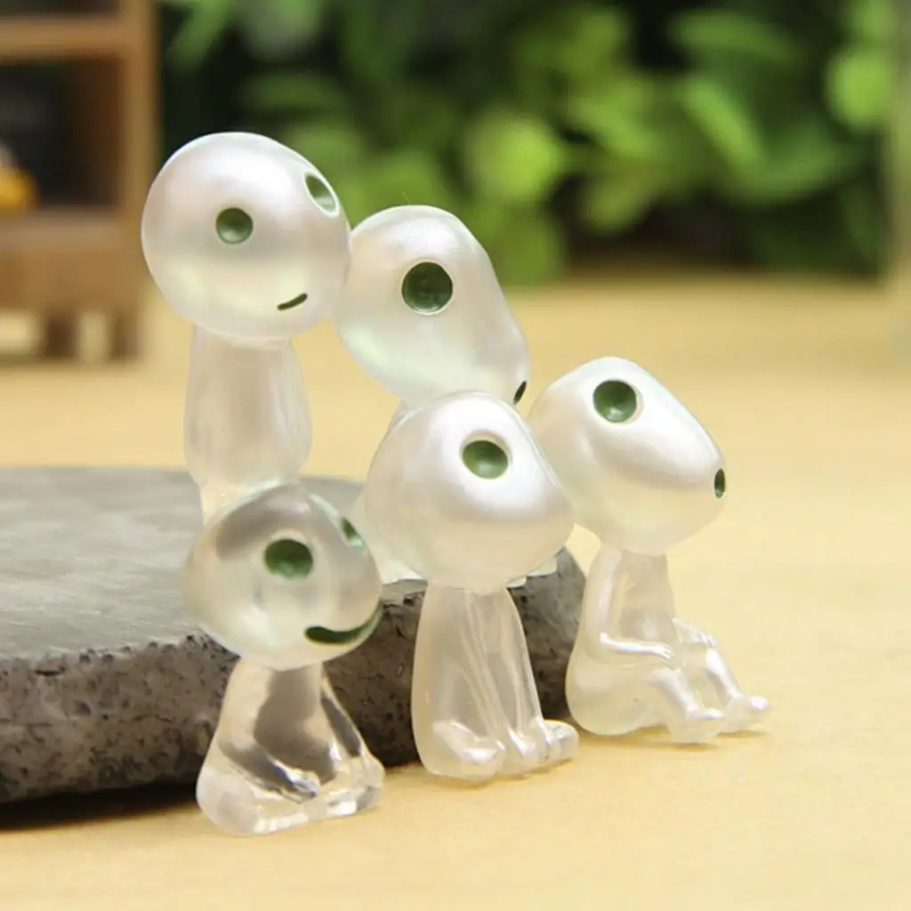 Pack of 5 Mini Resin Luminous Tree Elves Cartoon Character Elf Toys Doll Glow in The Dark Ornament Gift Collection | Дом и сад