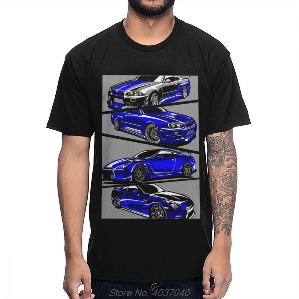 Новинка Мужская футболка Nissan Paul Walker Skyline GTR Стильная дизайнерская с круглым