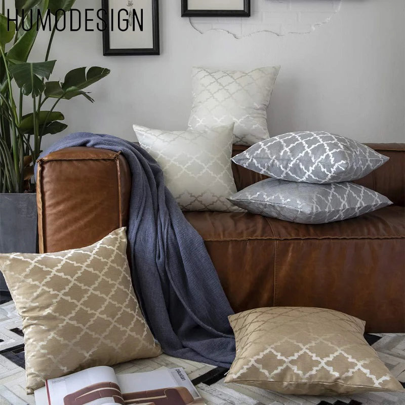

2 Pcs Warm And Simple Geometric Solid Color Diamond Jacquard Cushion Bedroom Sofa Home Decoration Pillowcase Air Cushion Cover C