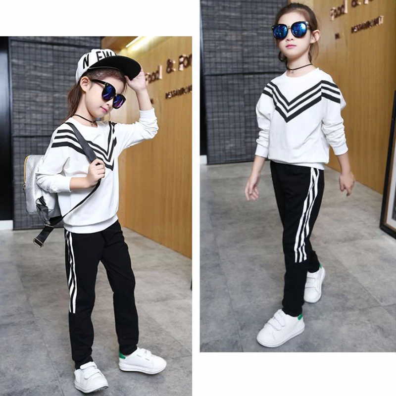 Спортивные костюмы для девочек осенне осенняя одежда темно синий свитер с