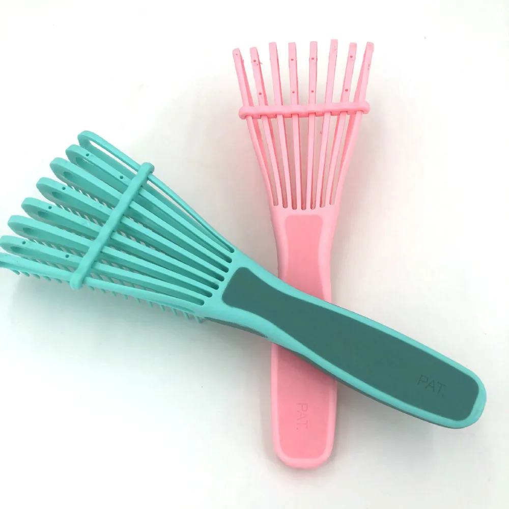 Зеленая/розовая Женская расческа для волос массажная кожи головы забота о