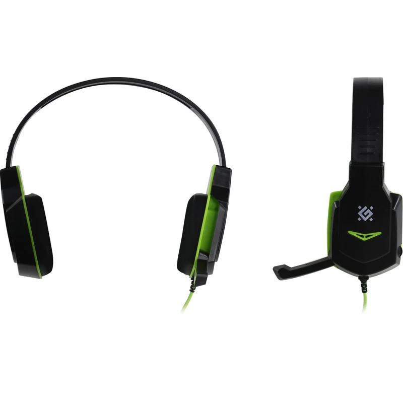 Гарнитура Defender Warhead G 320 black/green проводная 20 20000 Гц 32 Ом 94 дБ 16000 48 2x mini jack 40 мм|Наушники