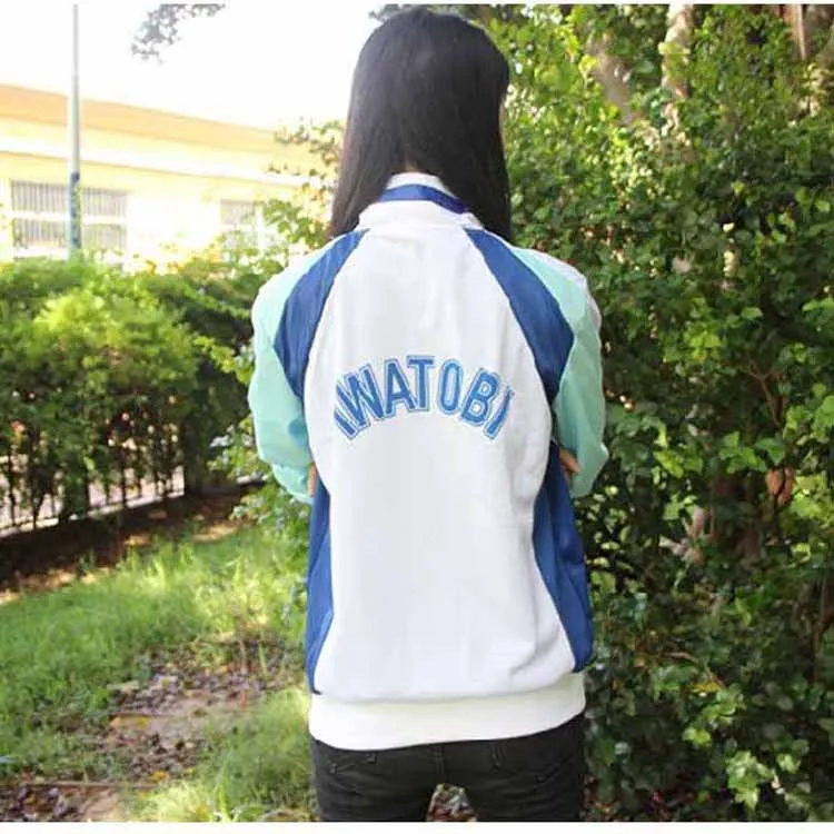 

Free Iwatobi Swim Club Haruka Nanase Cosplay Costume Jacket Unisex Hoodie High School Sprot Wear Anime Nagisa Hazuki Men Zipper