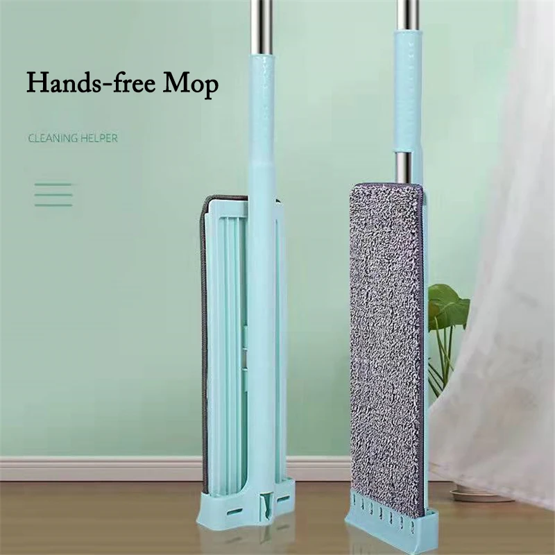 

Flat Squeeze Mop Pads Hand Free Wringing Floor Cleaning Mops Wet or Dry Usage on Hardwood Laminate Tile 360° Rotate Floor Mop