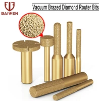 1pc engraving brazed diamond burr bit grinding head milling clearing slotting tool for marble stone grinding profile router bits