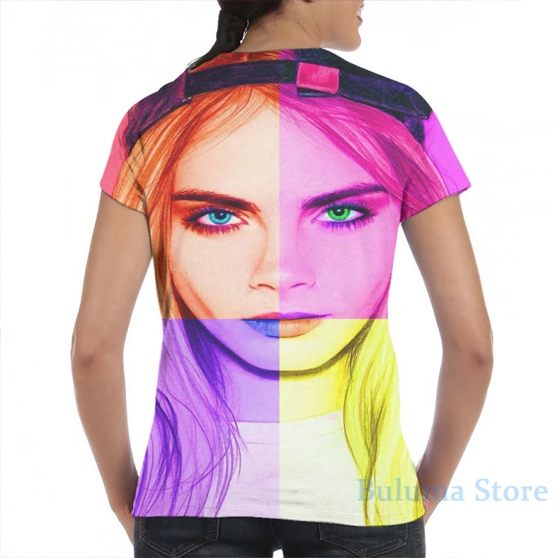 Мужская футболка с принтом Кара Delevingne POP sherbet модная женская со сплошным топы для
