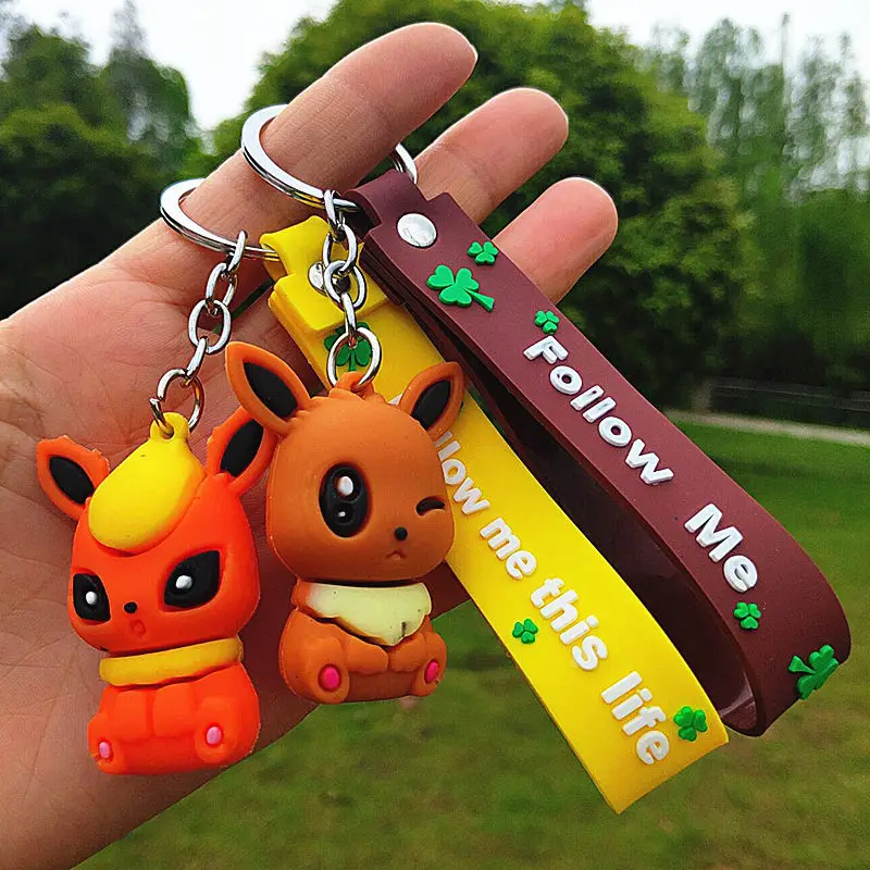 Брелок для ключей Pokemon Eevee милый мультяшный персонаж аниме школьная сумка