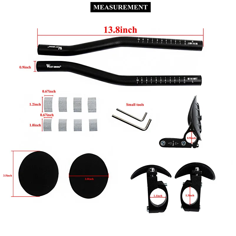 Велосипедный упор TT зажим на руль аэродинамические перекладины удлинитель