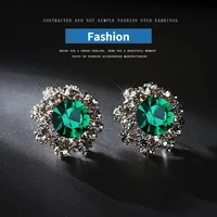 noble blue cubic zirconia wedding earrings for women brilliant cz graceful female ear dangle accessories fashion jewelry