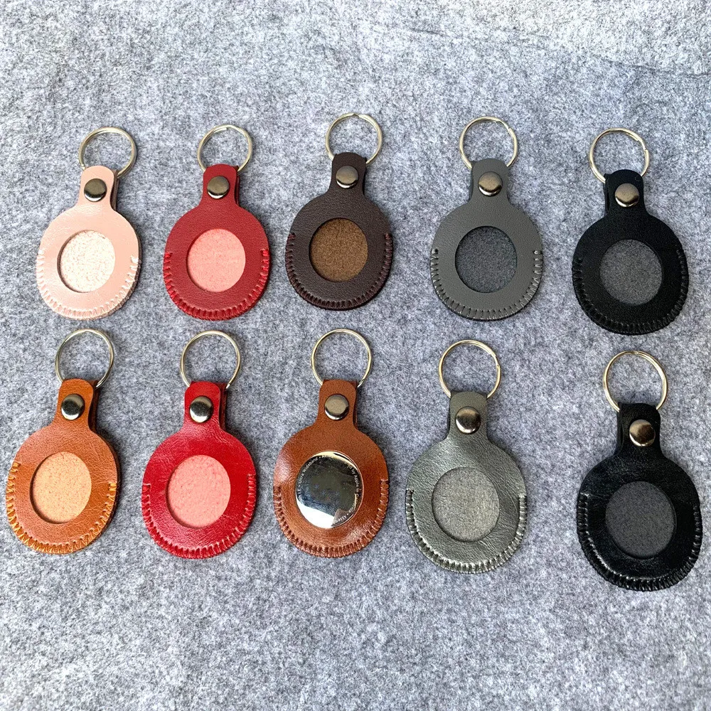 

Подходит для устройства защиты от потери Apple Airtag, кожаный чехол, защитный чехол, кожаный чехол для ключей с кольцом для ключей