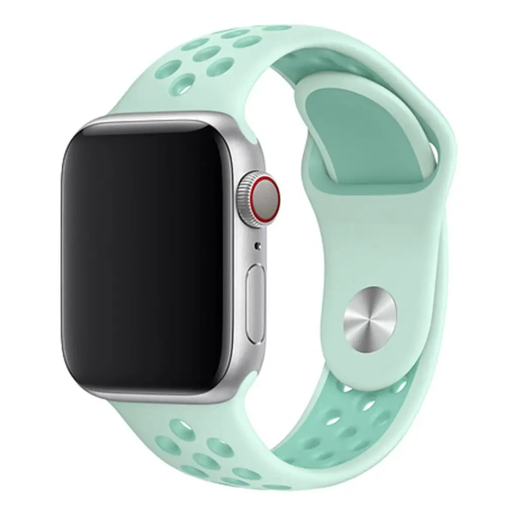 Спортивный ремешок для apple watch band 4 5 42 мм/38 мм iwatch band 44 мм/40 мм ремешок силиконовый браслет дышащий ремешок для часов серии 5 4 3 2 - Цвет ремешка: TintTropical Twist35