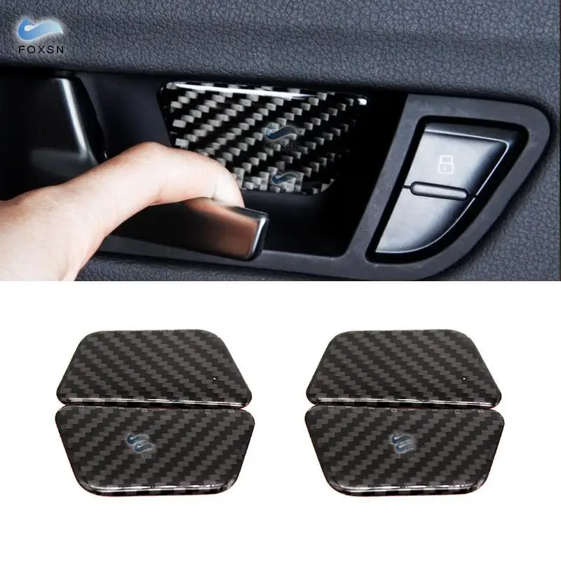 

For VW Golf 7 MK7 VII 2013 2014 2015 2016 2017 4pcs Carbon Fiber Car Door Handle Bowl Cover Trim