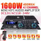 4*400 Вт 4,1 канальный Hi-Fi bluetooth усилитель мощности для автомобилядомашнего кинотеатра, цифровой усилитель мощности звука для динамика, басов, USBSD AUX