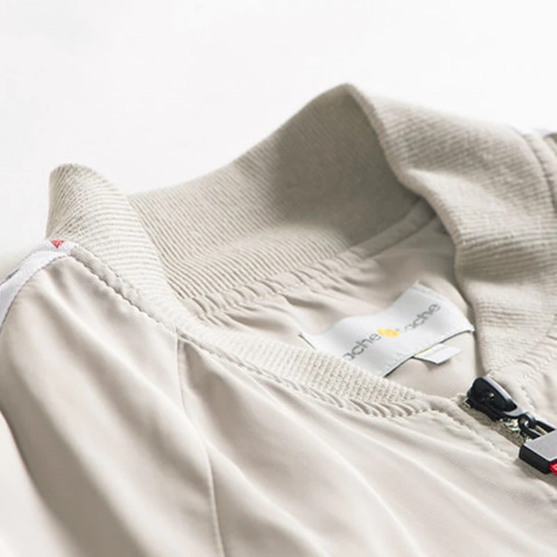 

Letter Women Spliced Spring Autumn Print Puff Sleeve Zipper O-Neck Outerwear Female Loose Casual Fashion Comfortable Coats ZX865