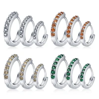 earrings 2021 popular pendientes plata s925 crystal circle 4 color earrings womens making jewelry gift navidad christmas