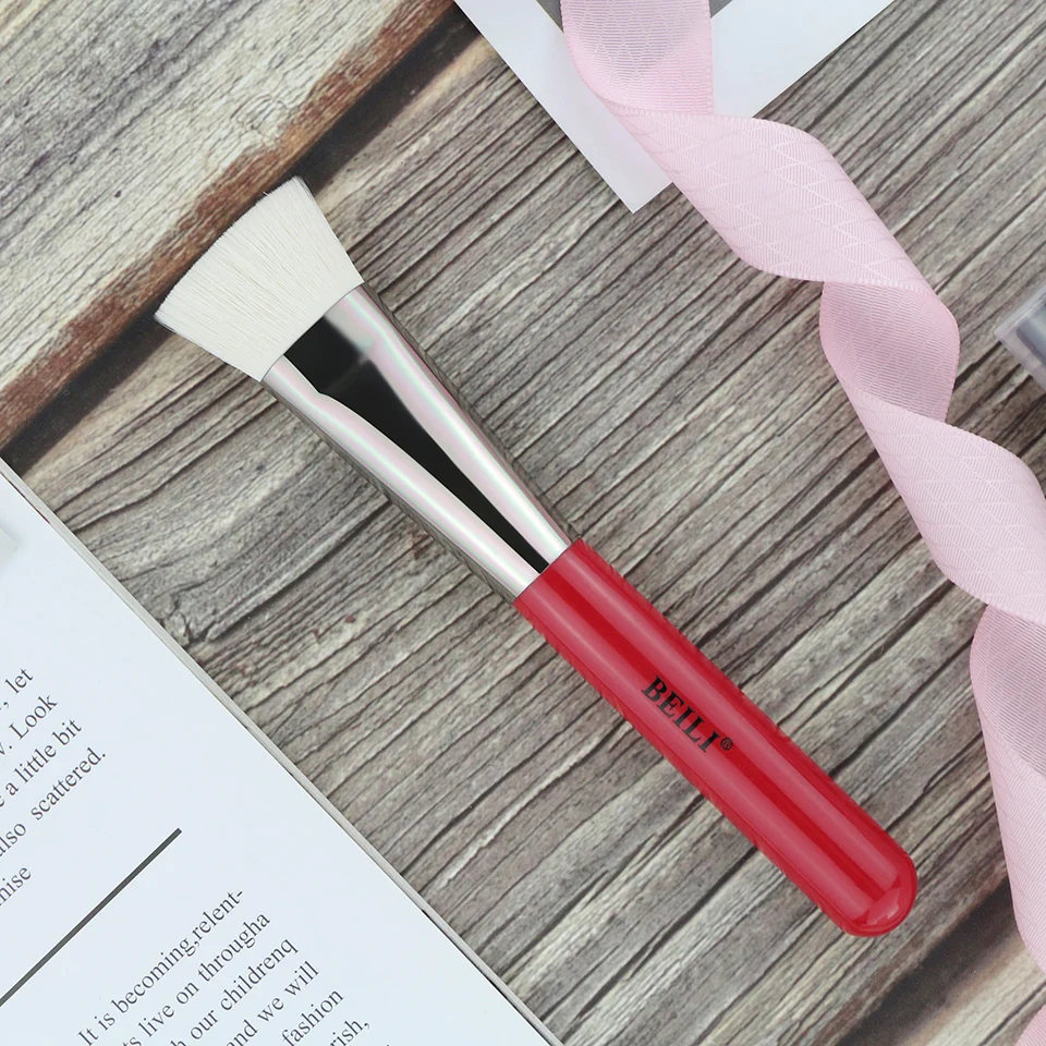 BEILI Red 1 pieces Makeup Brush Synthetic Hair Nano Wool Fiber Foundation Blush Concealer Professional Vegan Make up Tool | Красота и