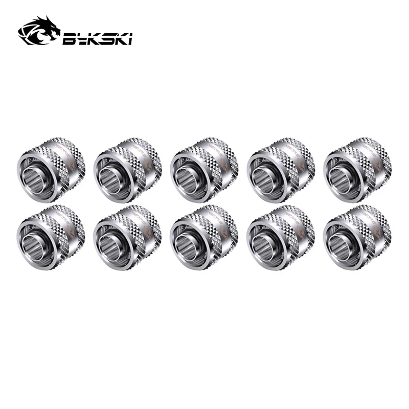 

10pcs,Bykski 13X19MM Hose Tube Hand Compression Brass Fittings Soft Tube Watercooling Connector,B-FT4-TK-V2