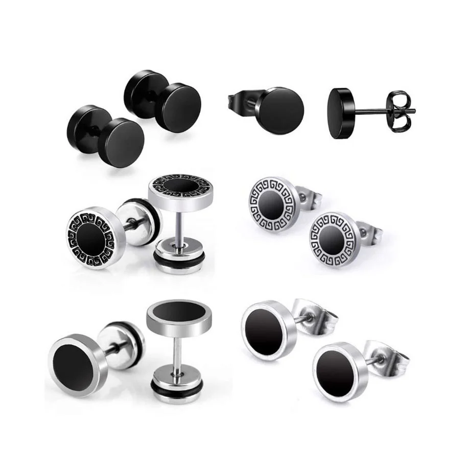 

Женские серьги-гвоздики из титановой стали, в стиле хип-хоп