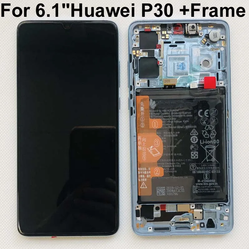 Оригинальный AMOled экран для Huawei P30 6 1 дюйма OLED с ЖК дисплеем и дигитайзером