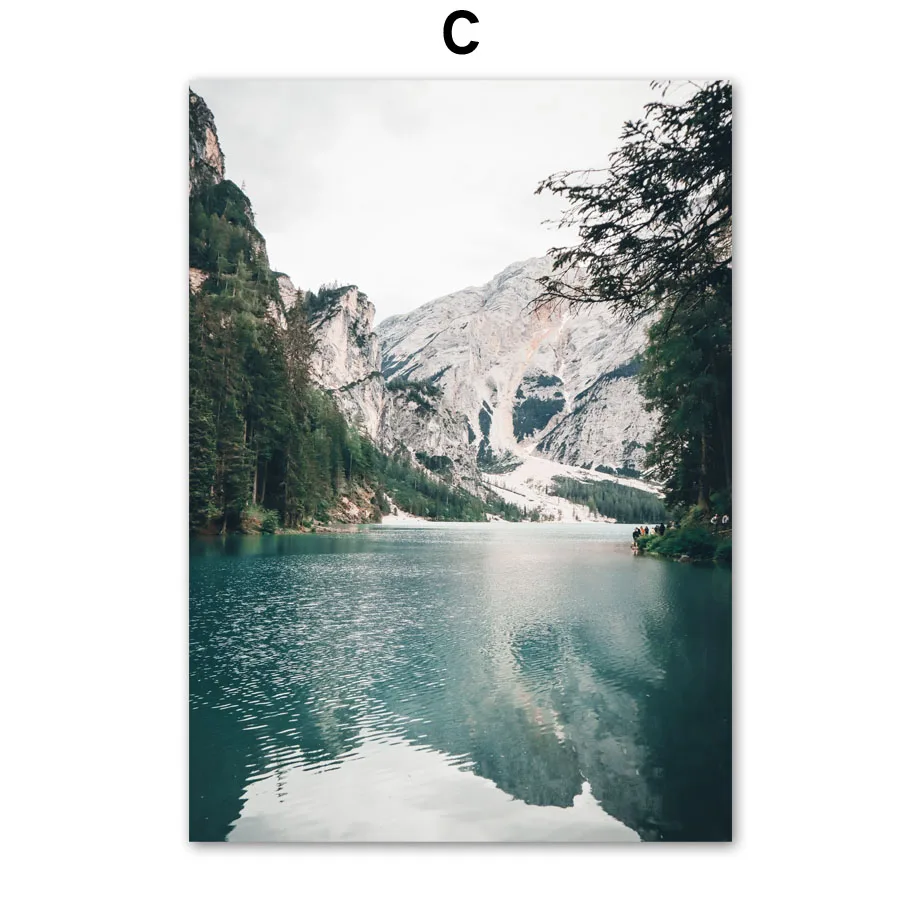 

Mountain Calm Lake Coast Tree Surf Van Pineapple Nordic Poster Wall Art Prints Canvas Painting Decor Pictures For Living Room