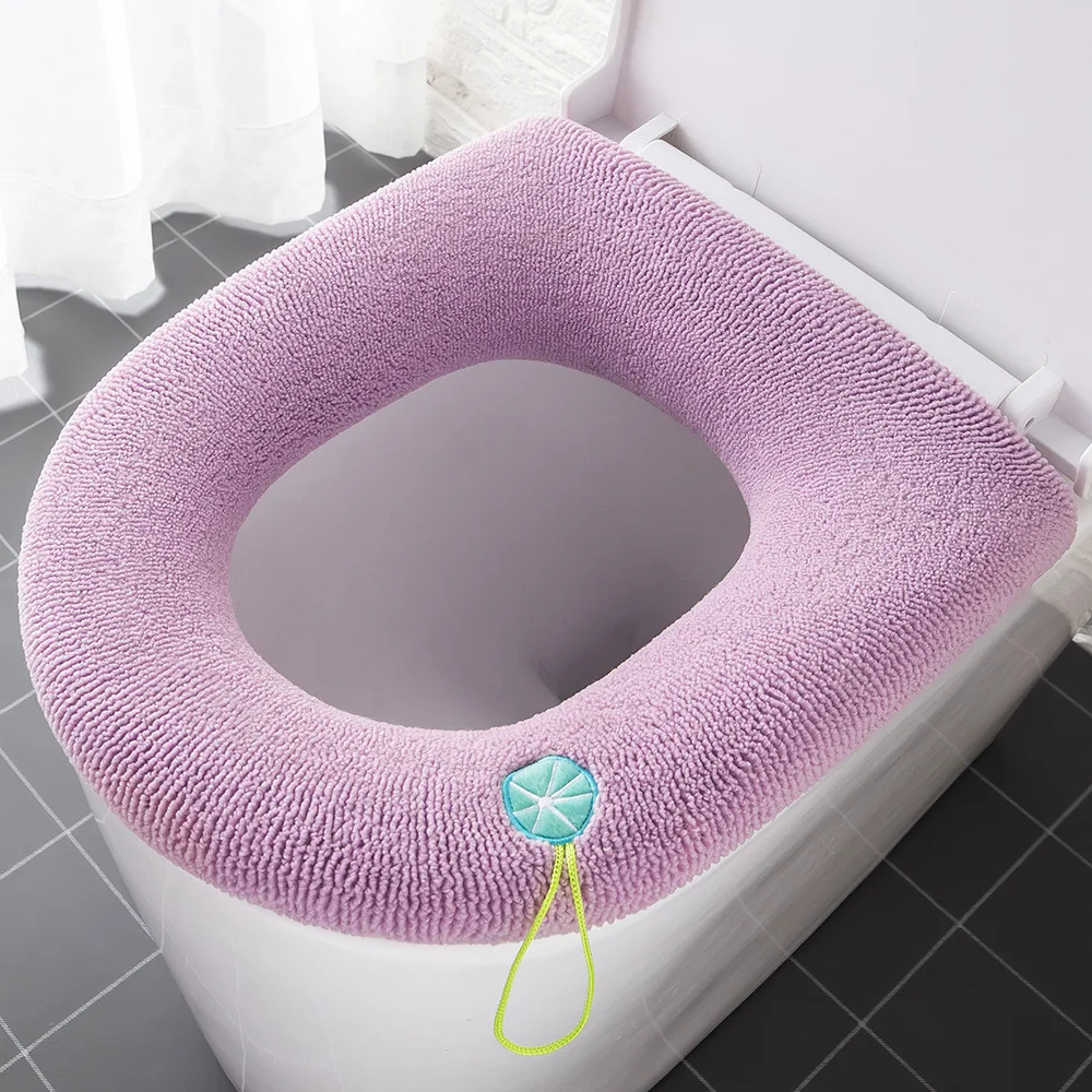 

Universal toilet seat cushion four seasons thickened toilet cover knitted toilet seat cushion washable household toilet ring