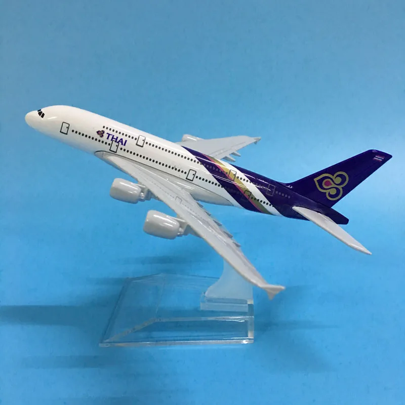 JASON TUTU 16 см, модель самолета Thai Airways, модель самолета Airbus A380, модель самолета, литые под давлением, металлические самолеты, 1:400, самолет, игрушка в подарок