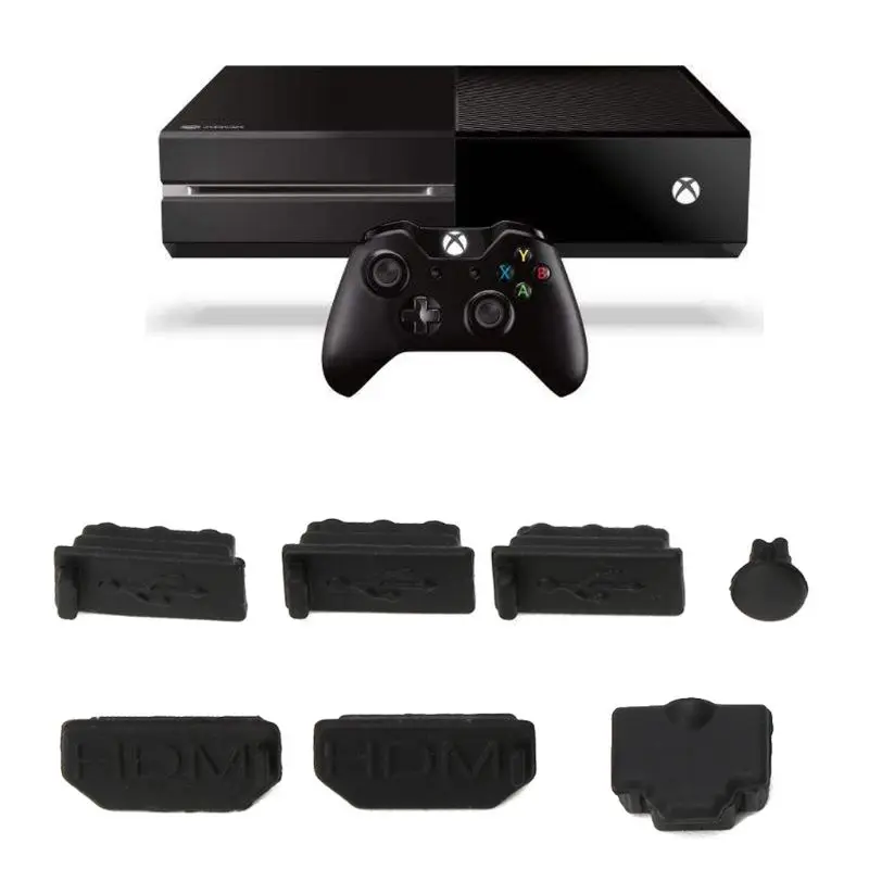 

7Pcs Dust Plug Silicone Dust Proof Cover Stopper Dustproof Case Kits for Xbox One X Gaming Console HDMI-compatible