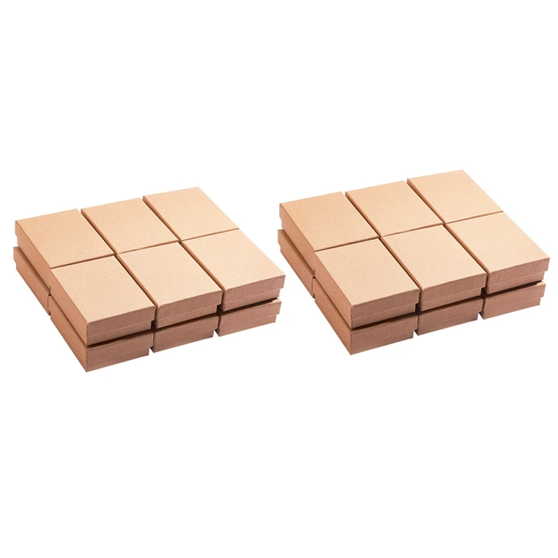 

Бумажная коробка для ювелирных изделий ручной работы AU -24 шт., коричневые бумажные серьги/коробка для аксессуаров, коробка из крафт-бумаги «...