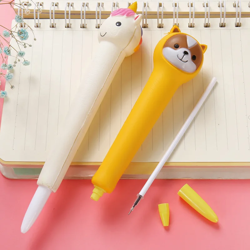 

Creative stationery soft decompression neutral pen slow rebound pen lovely student vent pinch pen kawaii office supplies xiomi