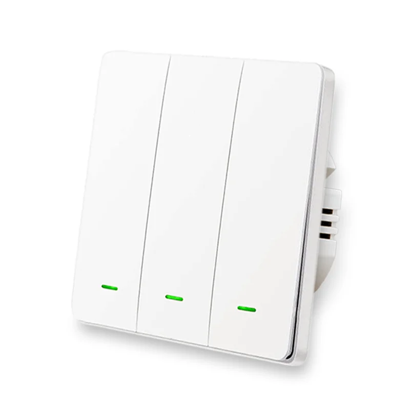 Zigbee без нейтральный кнопочный светильник выключатель Смарт настенный выключатель с одиночной линией противопожарная проводка 1/2/3 Tuya Беспроводной дистанционного Управление