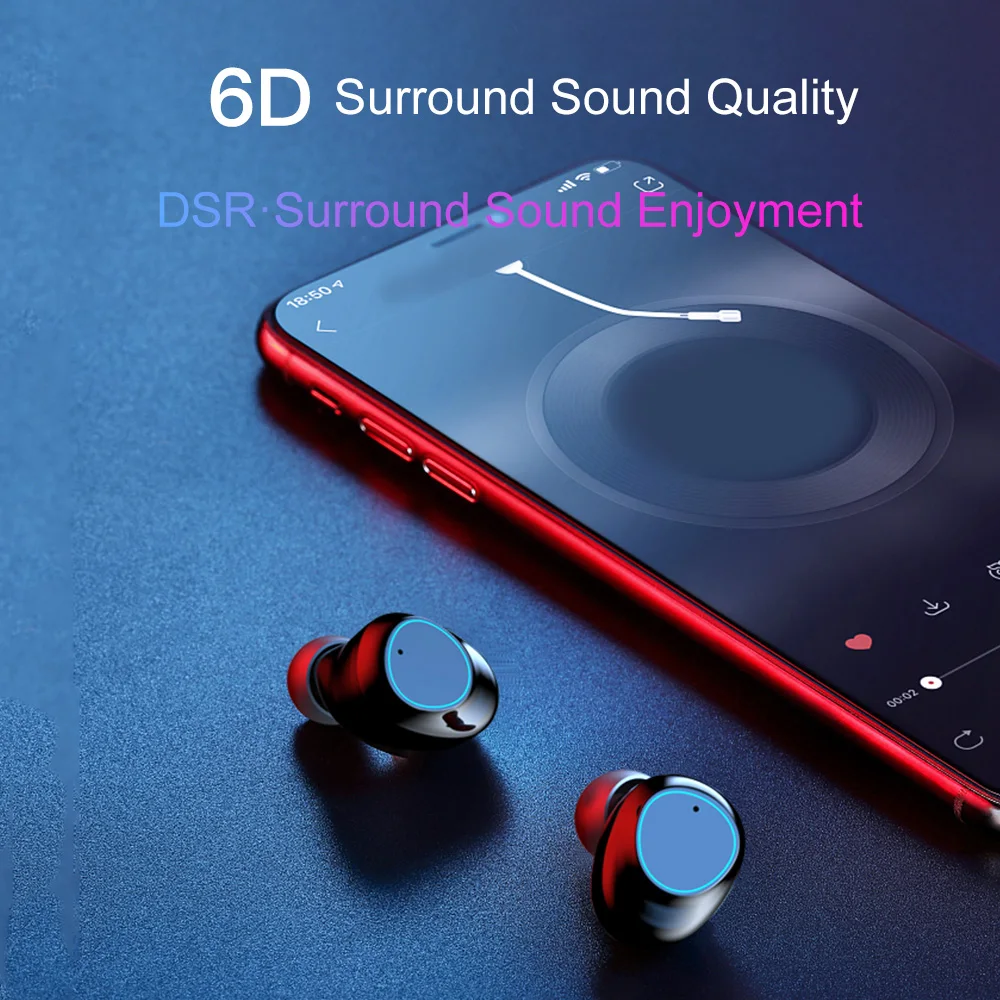 Настоящие беспроводные наушники TWS Bluetooth 5,0 водонепроницаемые спортивные наушники с шумоподавлением гарнитура для Apple iPhone Android