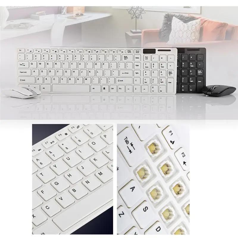 

2.4G Home Keyboard Wireless Keyboard Ultra-Thin Office Keyboard With Mouse (With Keyboard Cover, Without Battery)