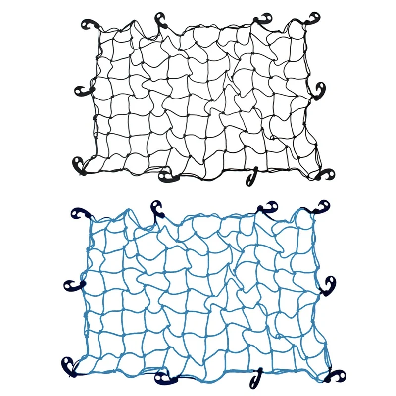 

Car Trunk Roof Luggage Storage Cargo Organiser Nets 120x80cm Universal Elastic Mesh Net with Hooks Car Interior Accessories