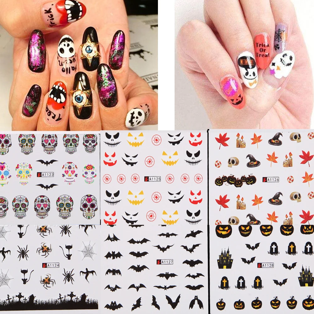 48 шт водяной знак Роза фонарь-тыква мультфильм череп голова наклейки Хэллоуин