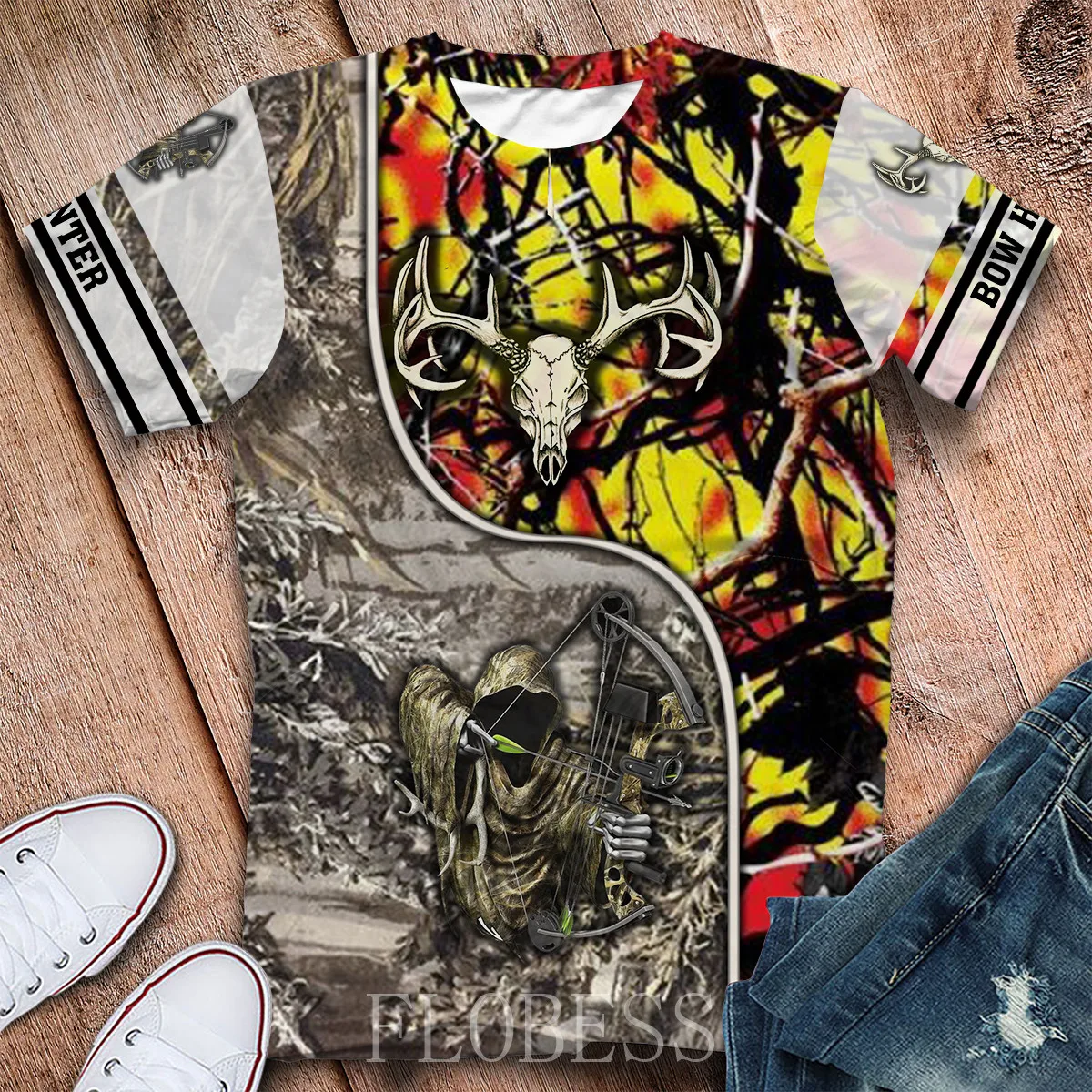 2020 модная уличная футболка с бантом и охотой 3D принтом оленя джунглей