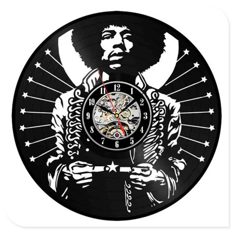 10 Jimi Hendrix 3D ручной работы художественное зеркало настенные часы виниловая запись наклейка для стены в виде часов домашний декор поддержка Прямая - Цвет: 10