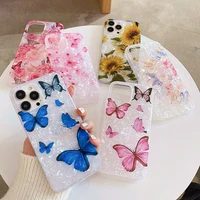 fashion butterfly flower soft silicone phone case for iphone 13 12 11 iphone11 pro xr xs max x protective back cover shell