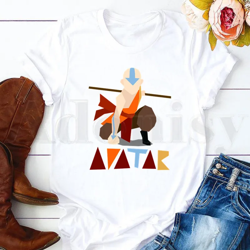 Аватар последний год Airbender Aang и Appa Аниме футболки женская футболка с коротким