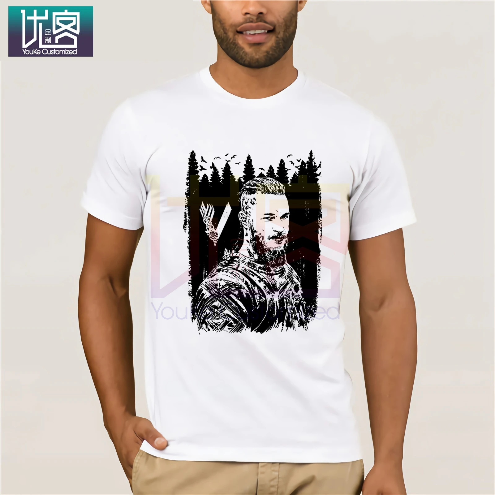 Чехол с рисунком Ragnar Лодброк Король футболка викингами Одежда популярная