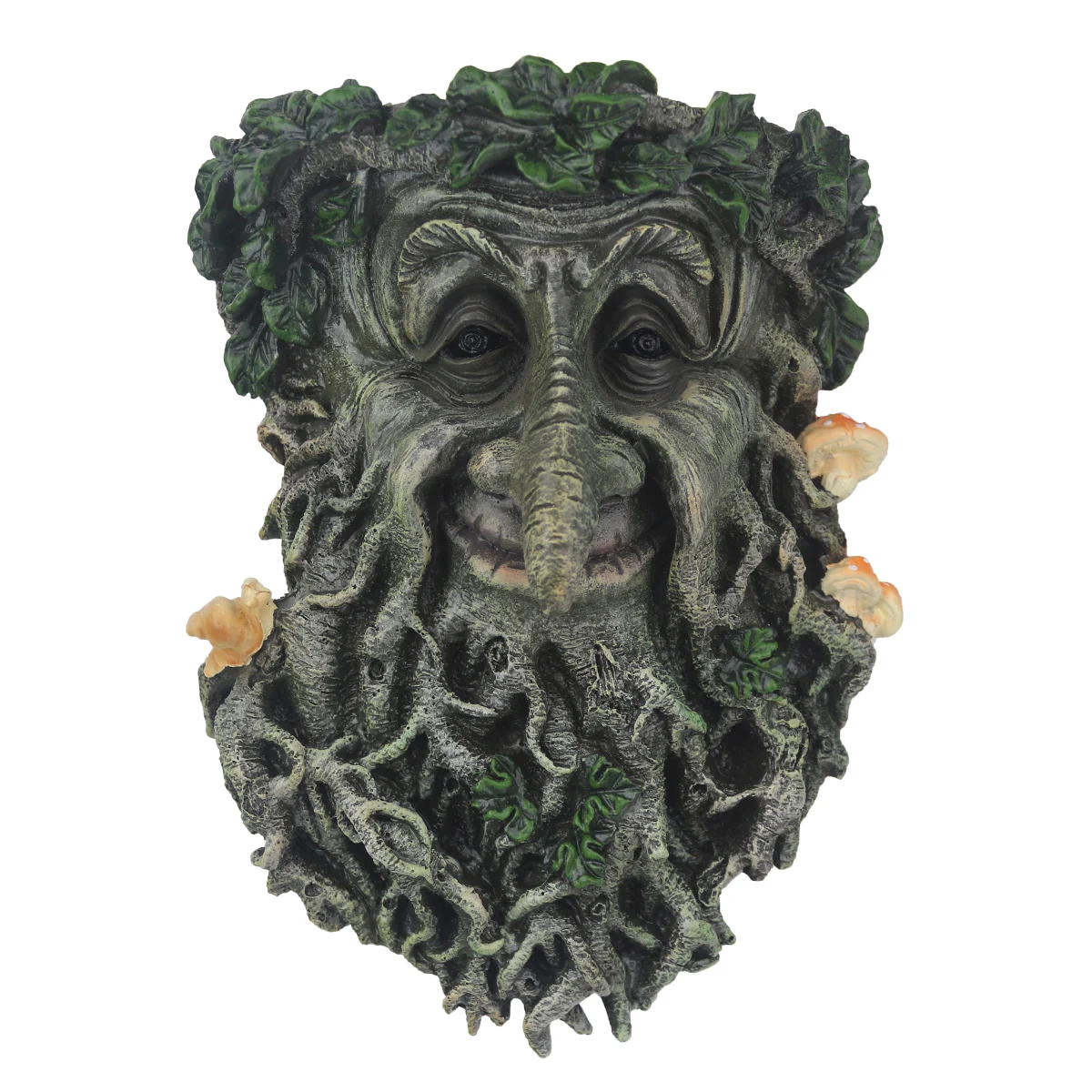 Mushroom Tree Face Sculpture Family Decoration Garden Outdoor Halloween Old Man